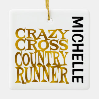 Ornamento De Cerâmica Crazy Cross Country Runner CUSTOM