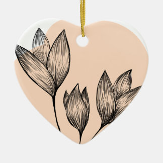 Ornamento De Cerâmica Cream Floral Ornament