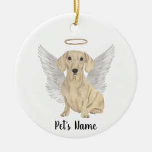 Ornamento De Cerâmica Cream Smooth Dachshund Simpatia Memorial
