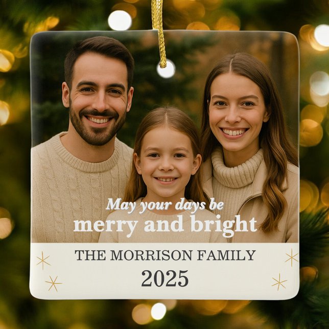 Ornamento De Cerâmica Create Your Own Family Photo (Criador carregado)