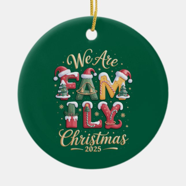 Ornamento De Cerâmica Creative & Fun Family Christmas (Frente)