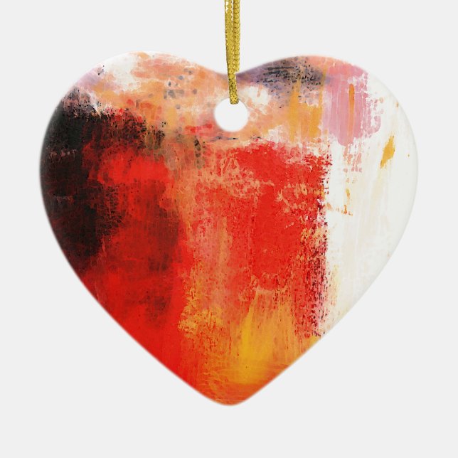 Ornamento De Cerâmica Creative Red Abstrato (Frente)