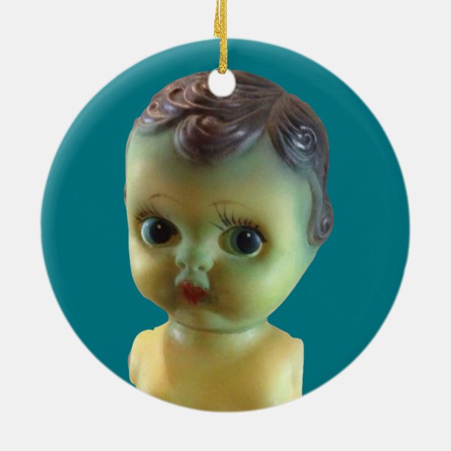Ornamento De Cerâmica Creepy Baby Ornament (Traseira)