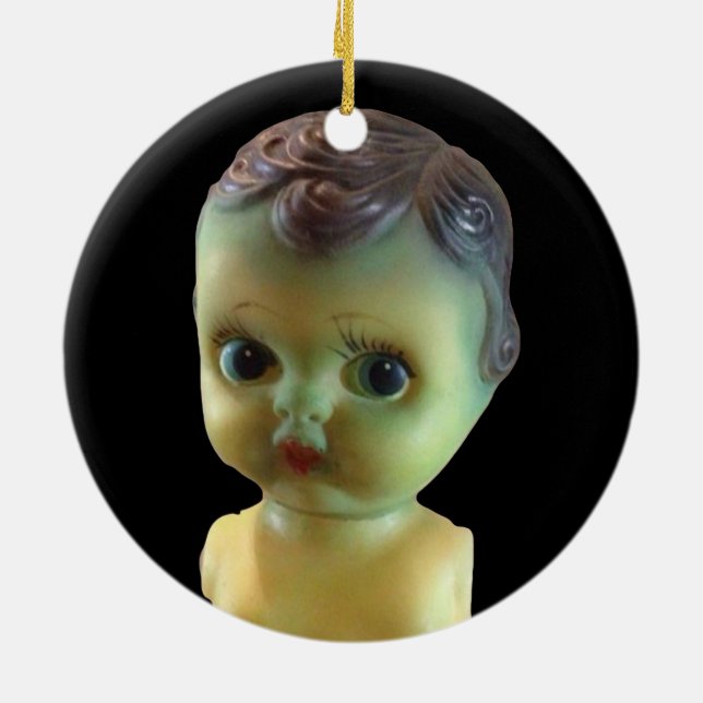 Ornamento De Cerâmica Creepy Baby Ornament (Traseira)