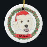 Ornamento De Cerâmica Creme Branco Personalizado<br><div class="desc">Faça a lista legal este ano com um ornamento personalizado do seu rabisco branco doce! Para os presentes mais doces,  emparelhe-o com um impressão de arte correspondente ou outro item da minha coleção!</div>