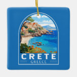 Ornamento De Cerâmica Creta Grécia Art Vintage<br><div class="desc">Criar viagem de vetor retrorreflector. Creta é a maior ilha da Grécia,  e a quinta maior do Mar Mediterrâneo.</div>