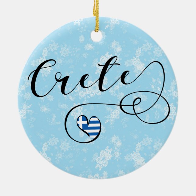 Ornamento De Cerâmica Crete Heart Flag, Grécia, Cretan (Traseira)