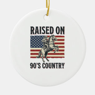 Ornamento De Cerâmica Criado Na Década De 90 Camisa De Cowboy Country We