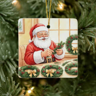 Ornamento De Cerâmica Criador de Coroa da Oficina do Papai Noel Personal
