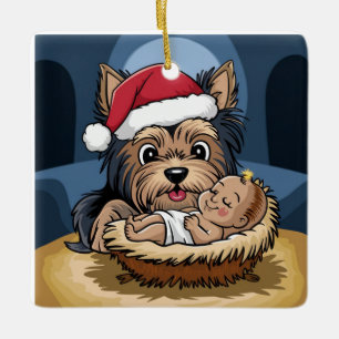 Ornamento De Cerâmica Criança adorada por Yorkshire Terrier