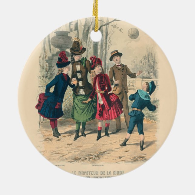 Ornamento De Cerâmica Crianças Antigas Familiares Vitorianas (Traseira)