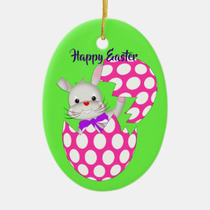 Ornamento De Cerâmica Crianças Cute Easter Coelhinho De Ovos E Pintinho