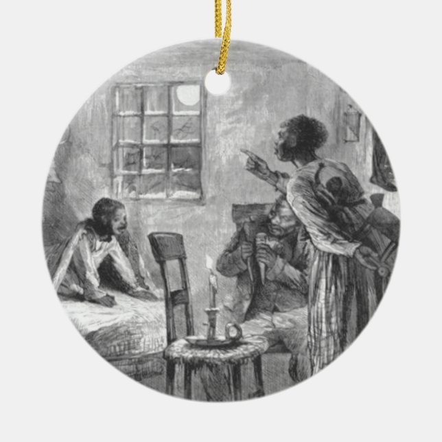 Ornamento De Cerâmica Crianças despertos na Noite de Natal (Frente)