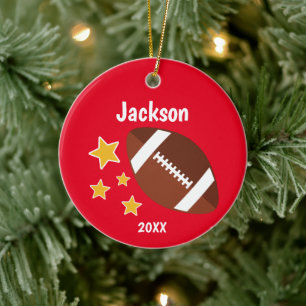 Ornamento De Cerâmica Crianças - Estrelas de futebol Red Personalizadas