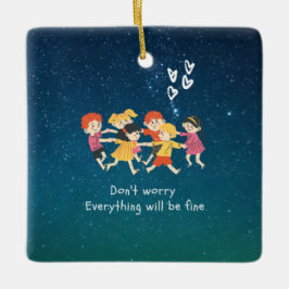 Ornamento De Cerâmica Crianças felizes