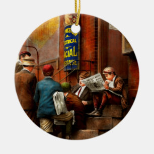 Ornamento De Cerâmica Crianças - manhã que encontra 1910