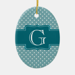 Ornamento De Cerâmica Criar suas próprias bolinhas Monogrammed do jade