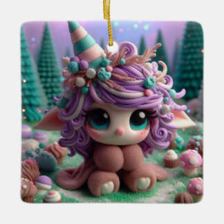 Ornamento De Cerâmica Criatura Clay Birthday