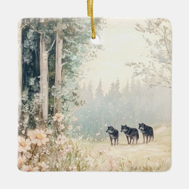 Ornamento De Cerâmica Criaturas florestais (Frente)