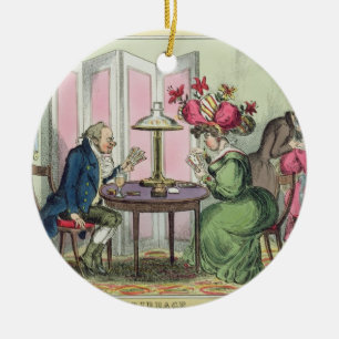 Ornamento De Cerâmica Cribbage, publicado por Thomas McLean, Londres