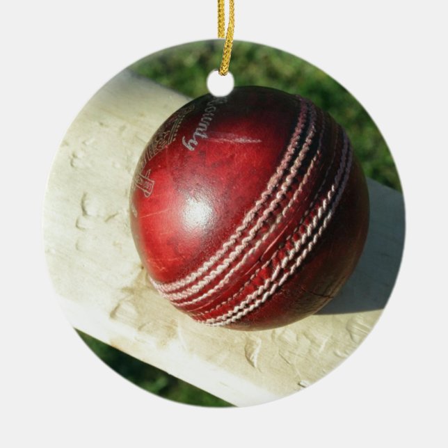 Ornamento De Cerâmica cricket-ball-and-bat.jpg (Frente)