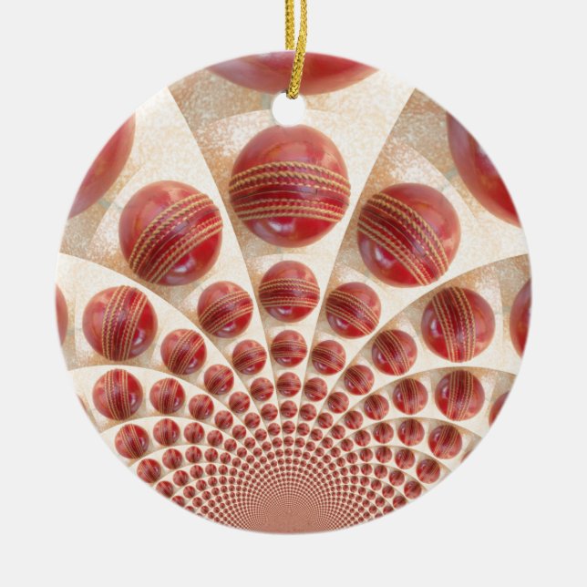 Ornamento De Cerâmica Cricket Balls: Array ritmado (Frente)