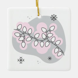 Ornamento De Cerâmica Crie as luzes da corda retrô no Natal