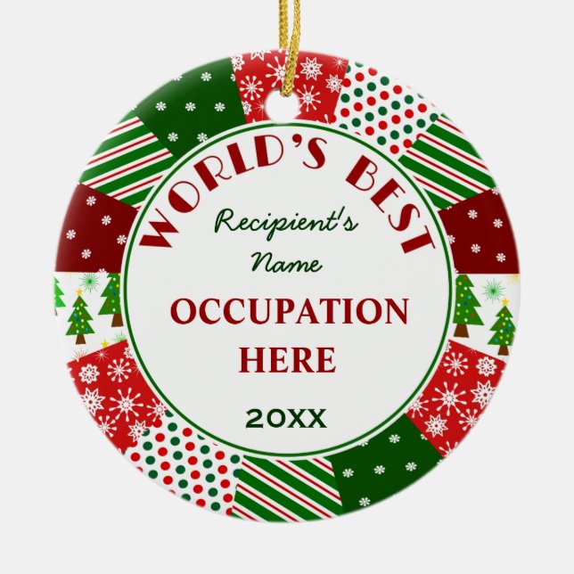 Ornamento De Cerâmica Crie o melhor do seu mundo (Frente)