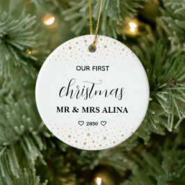 Ornamento De Cerâmica Crie o Seu Próprio Nosso Primeiro Natal Casados