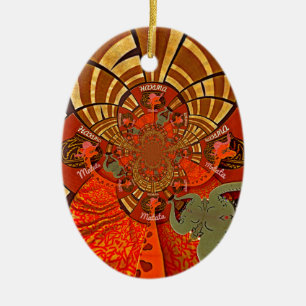 Ornamento De Cerâmica Crie o seu único Design de arte africana Girafa