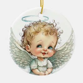 Ornamento De Cerâmica Crie Seu Próprio Anjo de Natal Adorável de Bebê