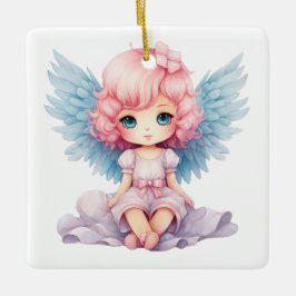 Ornamento De Cerâmica Crie seu próprio anjo de Natal doce