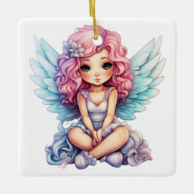 Crie Seu Próprio Anjo de Natal Rosa e Azul Bello