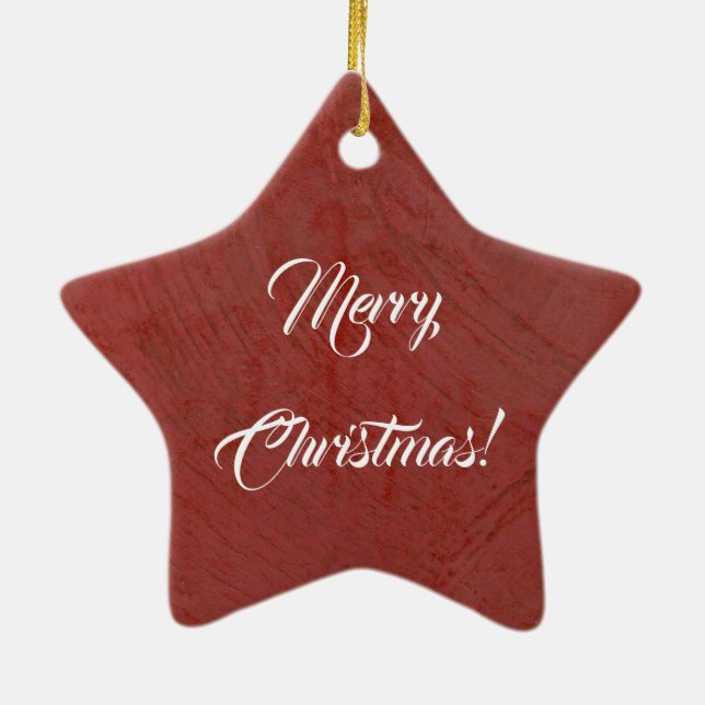 Ornamento De Cerâmica Crie seu próprio feliz Natal italiano vermelho (Verso)