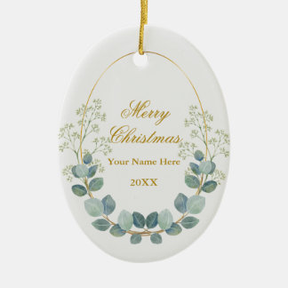 Ornamento De Cerâmica Crie Seu Próprio Natal com Foto e Texto Personaliz