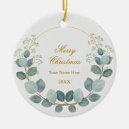 Ornamento De Cerâmica Crie Seu Próprio Natal com Foto e Texto Personaliz