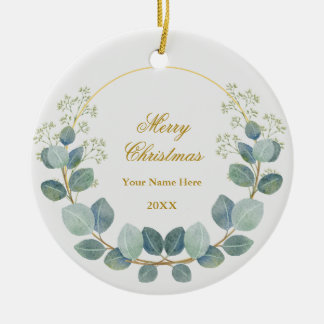 Ornamento De Cerâmica Crie Seu Próprio Natal com Foto e Texto Personaliz