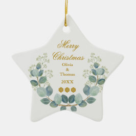 Ornamento De Cerâmica Crie Seu Próprio Natal com Foto e Texto Personaliz