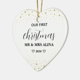 Ornamento De Cerâmica Crie Seu Próprio Nosso Primeiro Natal Casados