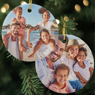 Ornamento De Cerâmica Crie Seu Próprio Ornament de Natal Redondo de Cola