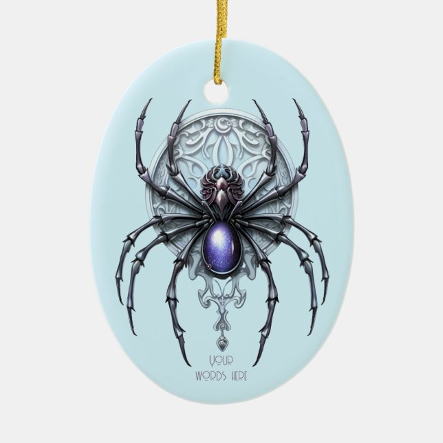 Ornamento De Cerâmica Crie Sua Própria Aranha Roxa Mística (Frente)