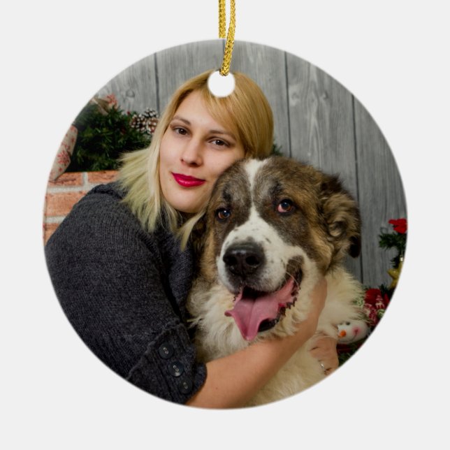 Ornamento De Cerâmica Crie Sua Própria Colagem de Fotos Personalizada de (Frente)