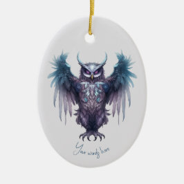 Ornamento De Cerâmica Crie Sua Própria Coruja Roxa Mística