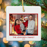 Ornamento De Cerâmica Crie sua própria foto da família personalizada mod<br><div class="desc">Ornamento de Fotos Simples Personalizadas da Família Moderna e Minimalista. Crie seu próprio Enfeites de natal personalizado com sua foto favorita.</div>