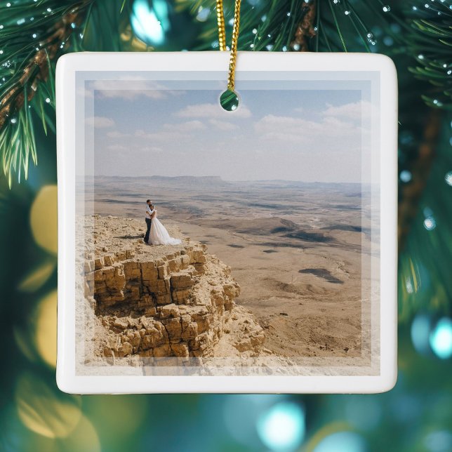 Ornamento De Cerâmica Crie Sua Própria Foto Personalizada De Casamento m (Criador carregado)