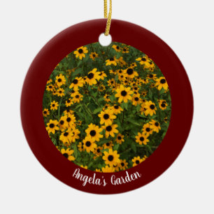 Ornamento De Cerâmica Crie sua própria foto personalizada vermelha escu