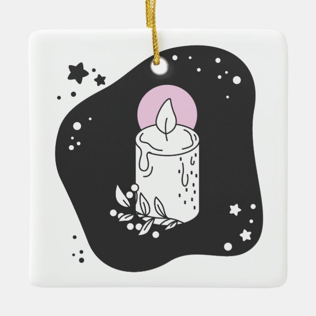 Ornamento De Cerâmica Crie Sua Própria Vela De Natal Retroativa (Frente)