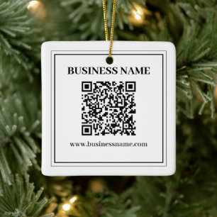 Ornamento De Cerâmica Crie um código QR escaneável Preto & Branco