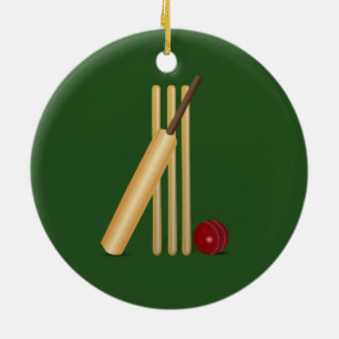 Ornamento De Cerâmica Críquete - Wicket, bastão e bola