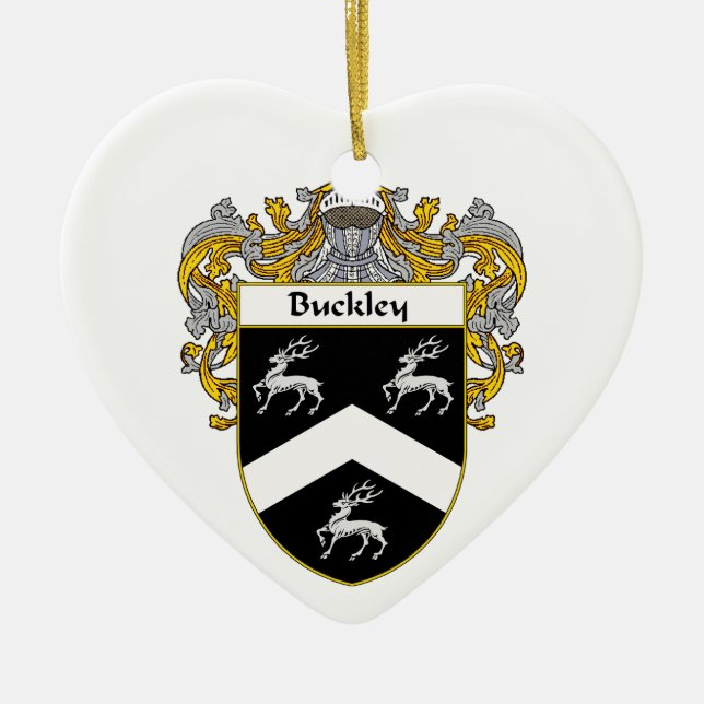 Ornamento De Cerâmica Crista da brasão/família de Buckley (Frente)